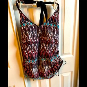 Halter Top Tankini Shirred Sides